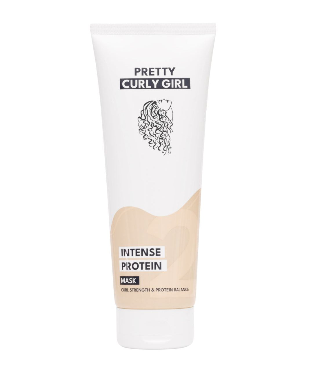 The Pretty Curly Girl USA Intense Protein Mask in an 8.5 fl oz jar. It is a weekly repair treatment for dry, damaged curls.